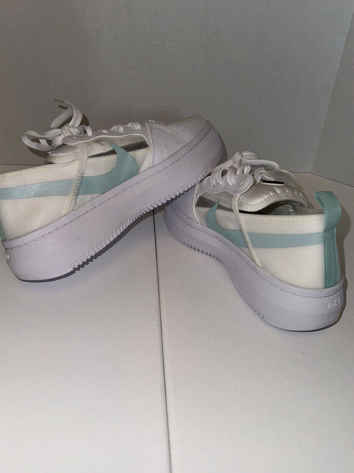 Nike Court Vision Alta TXT White Green Sneakers Wmn Size 9.5