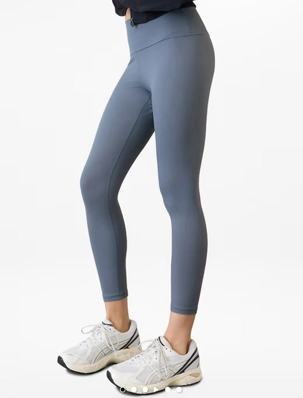 NEW! Athleta Elation Rib Tight Yoga Legging Shadow Blue High Rise Small