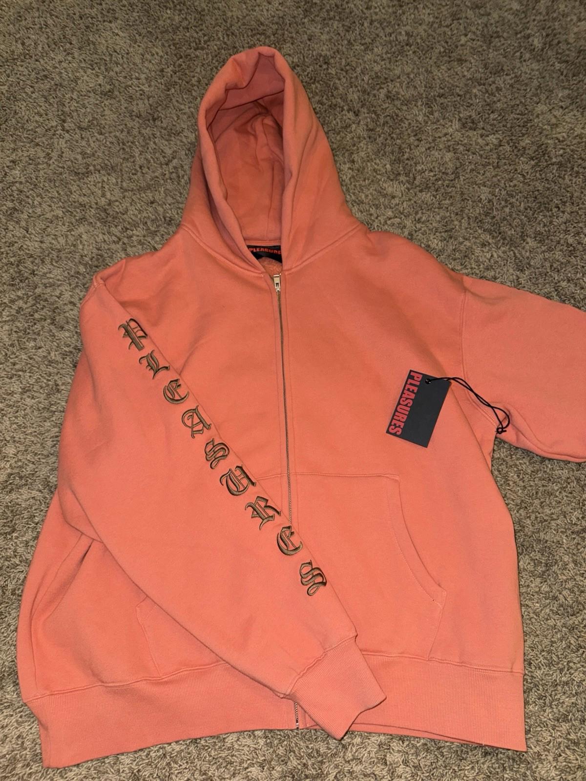 Sz XXL Pleasures OE Zip Up Hoodie Natural Old English Brand New Orange