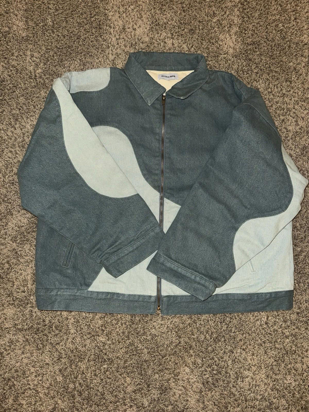 NEW RYOKO RAIN Two-Tone Wave Work Jacket LG. Sold out online! NWOT