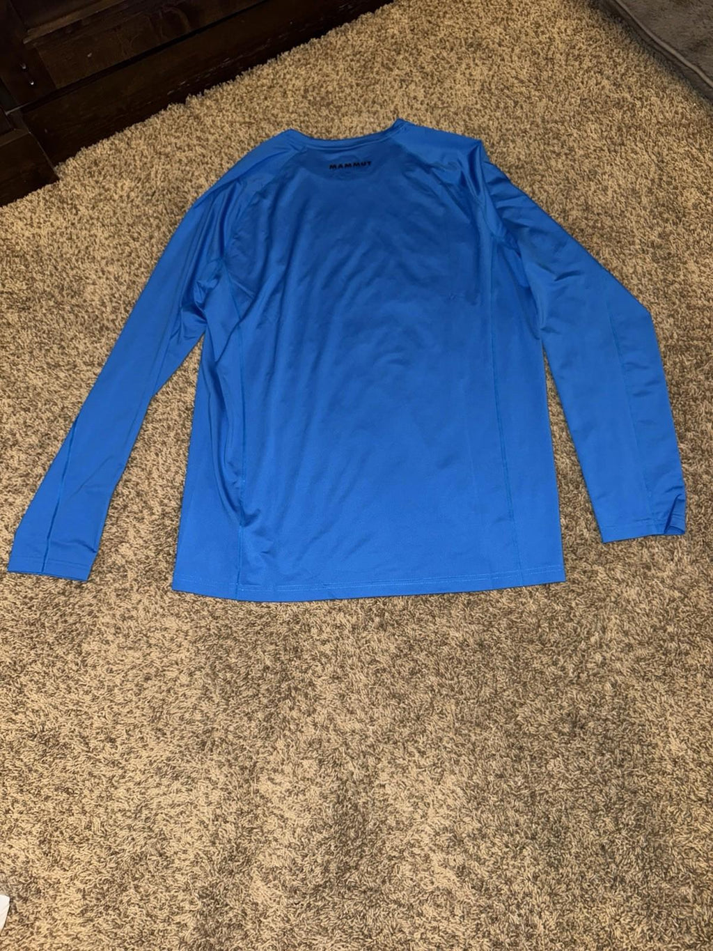 Mammut Selun FL Longsleeve Shirt Mens Large Glacier blue Performance Logo Hiking
