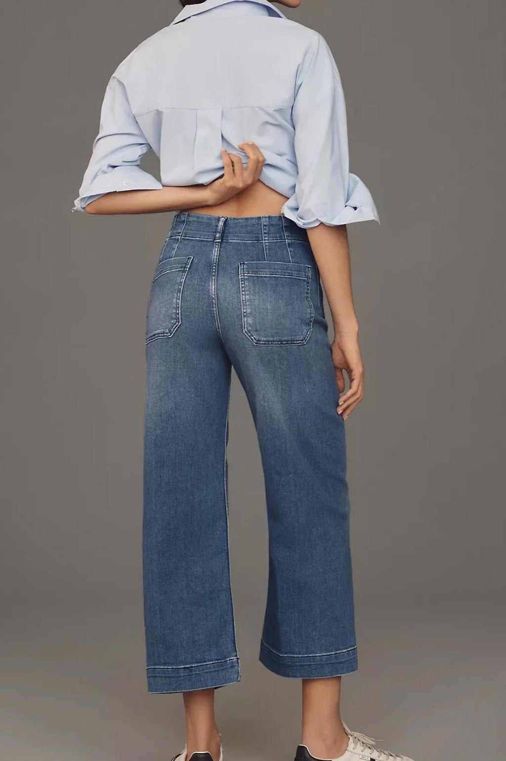Maeve by Anthropologie- Size 25 Jean:  The Colette Wide Leg Jean Med Denim $150