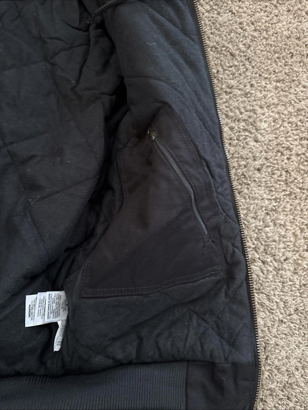 Men's Berne Black Hooded Active Jacket  - Black Size M  HEAVY WORK COAT NEW