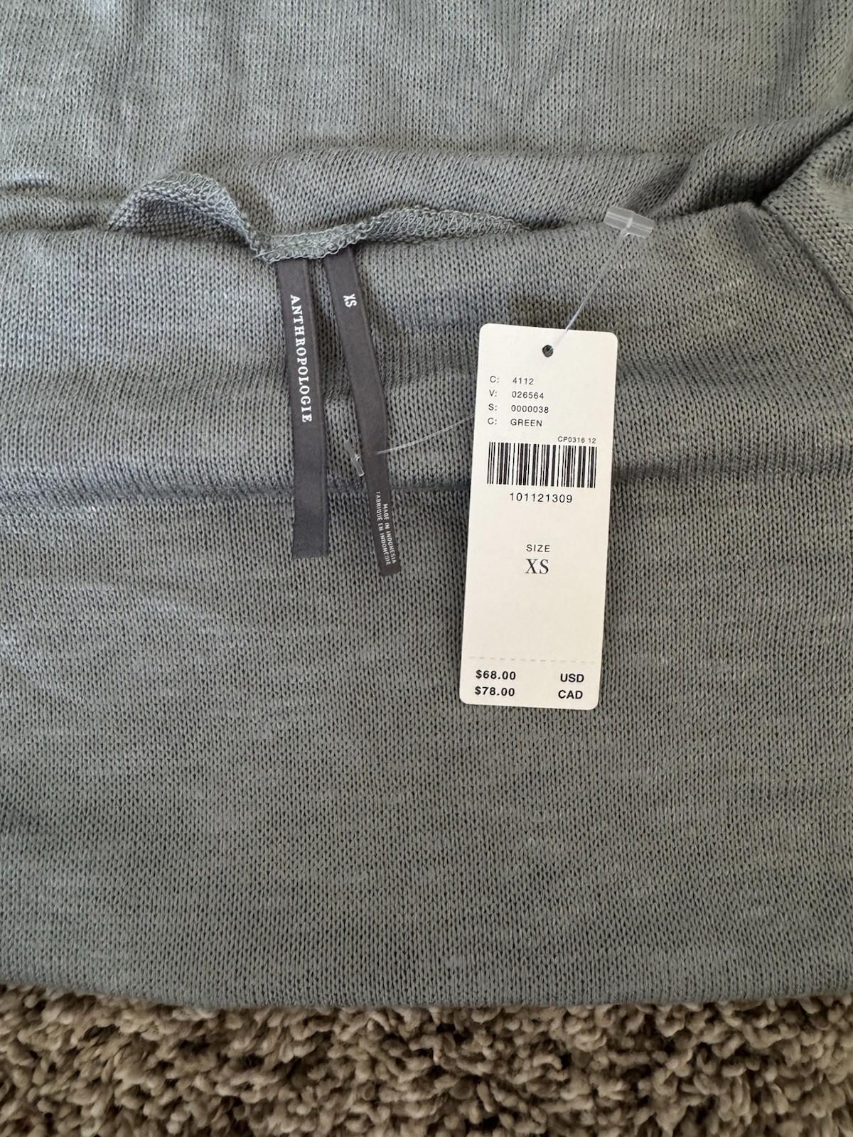 Anthropologie Cap-Sleeve Mock-Neck Sweater Tee XS Sold out online NEW