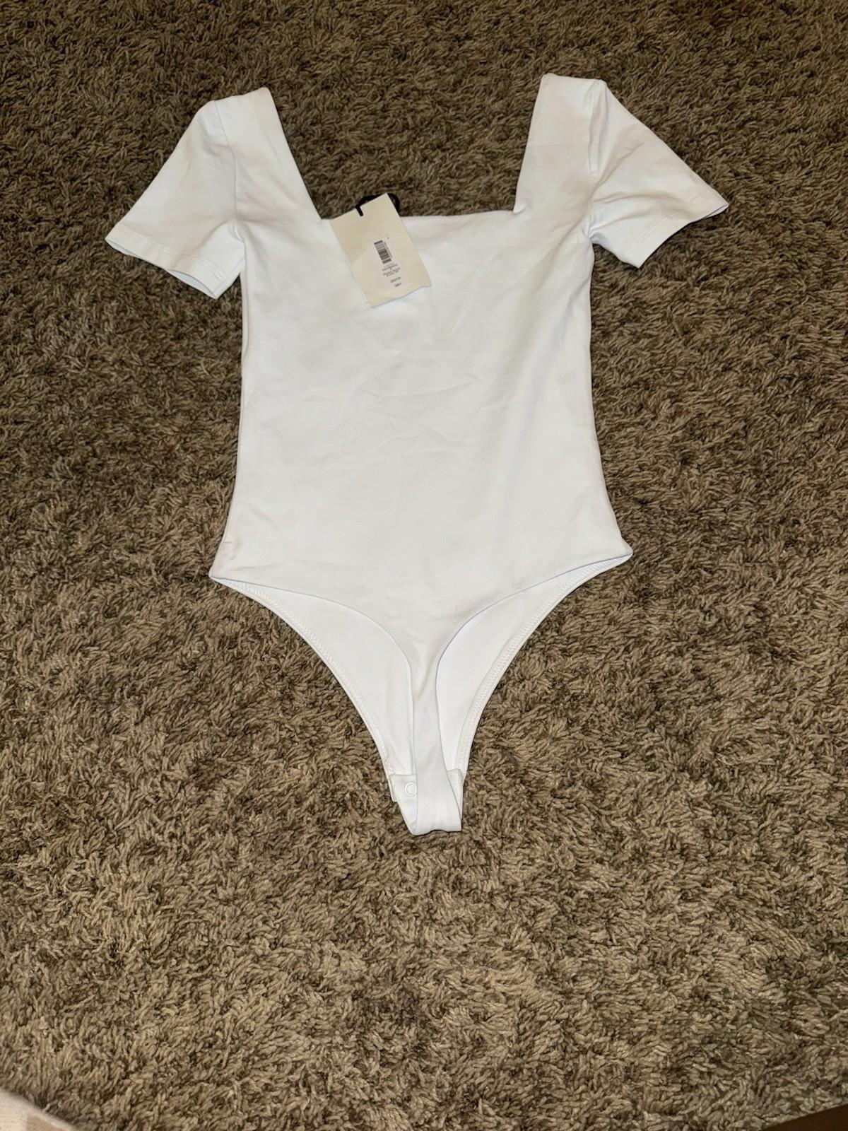 Aritzia - Original Contour Squareneck Bodysuit XS Bright White NWT