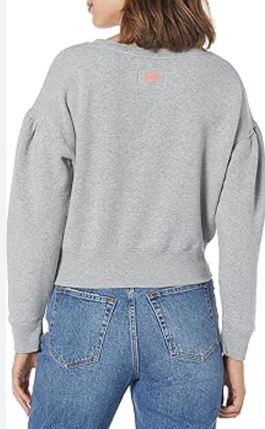 UGG Women Tenley CrewNeck Shirred Sleeve SweatShirt Gray XL