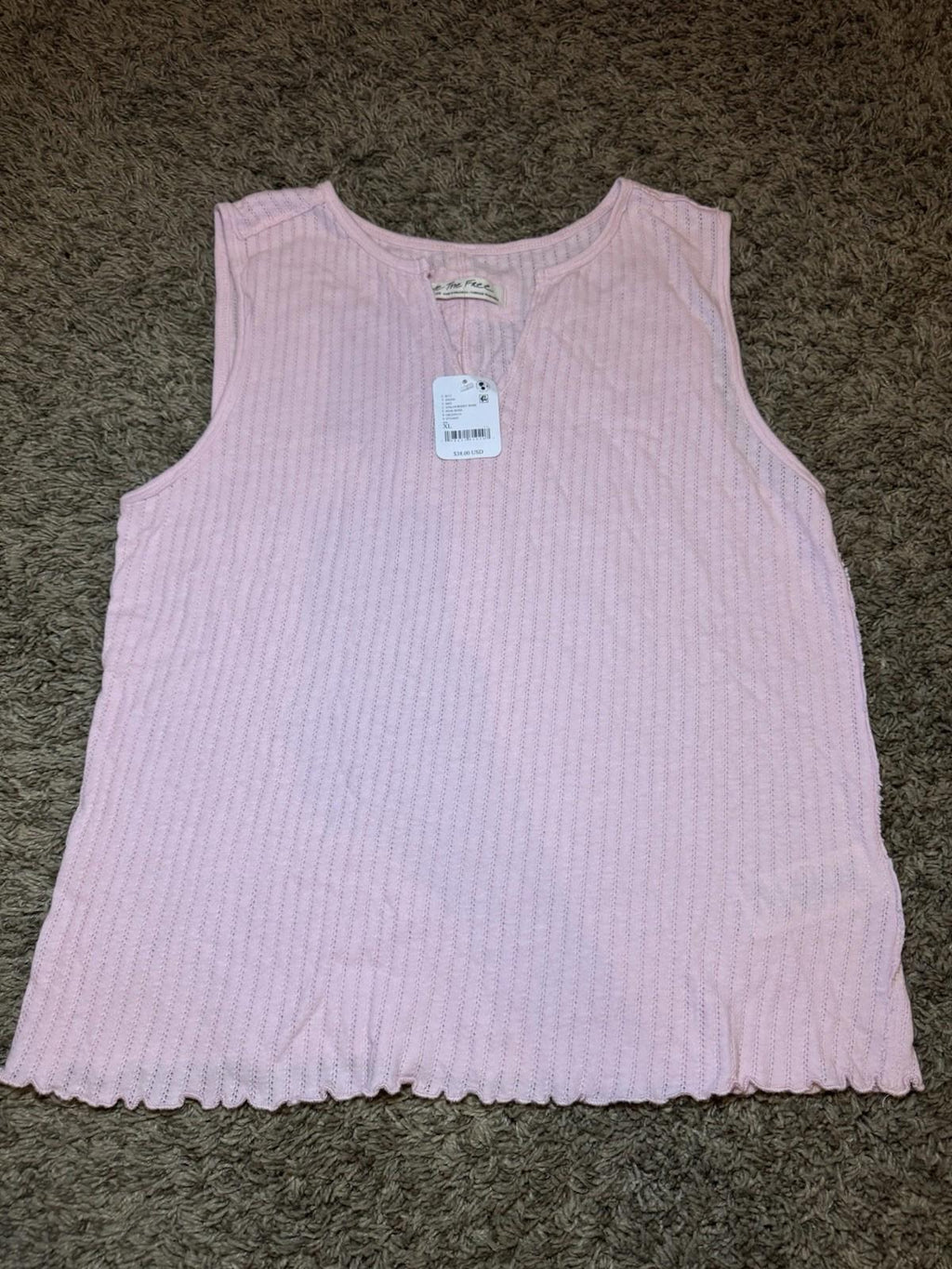 NWT FREE PEOPLE Care FP Day Off Tank Top Rose Pink XL