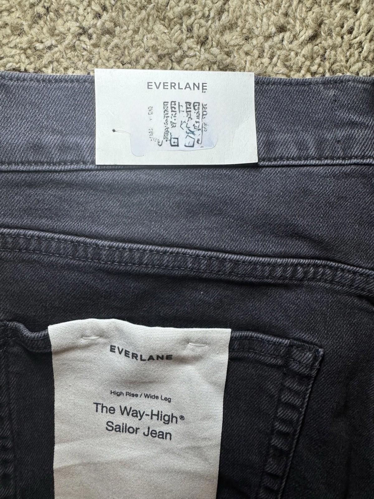 EVERLANE black Jeans Womens 28R Way-High Sailor Jean Wide Leg Stretch Denim NEW