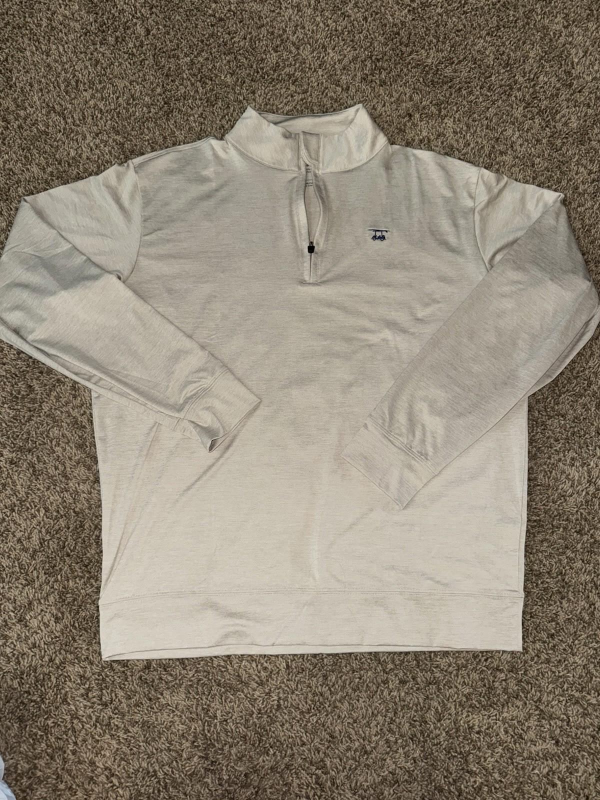 BALD HEAD EABLUES Heather Sand Dollar Ocean View Quarter Zip Large. Tan. NEW