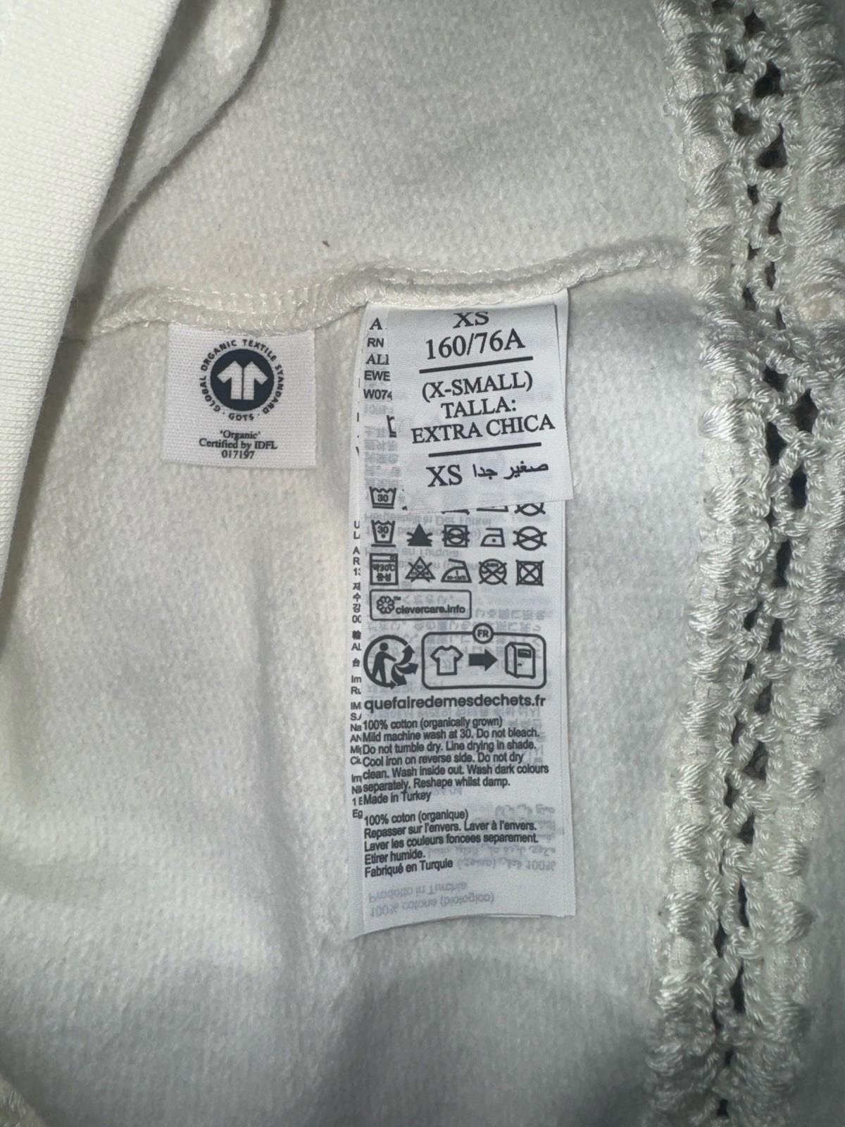 NEW All Saints Womens Ewelina Lila Sweatshirt Crop Chalk White Sleeveless Top LG