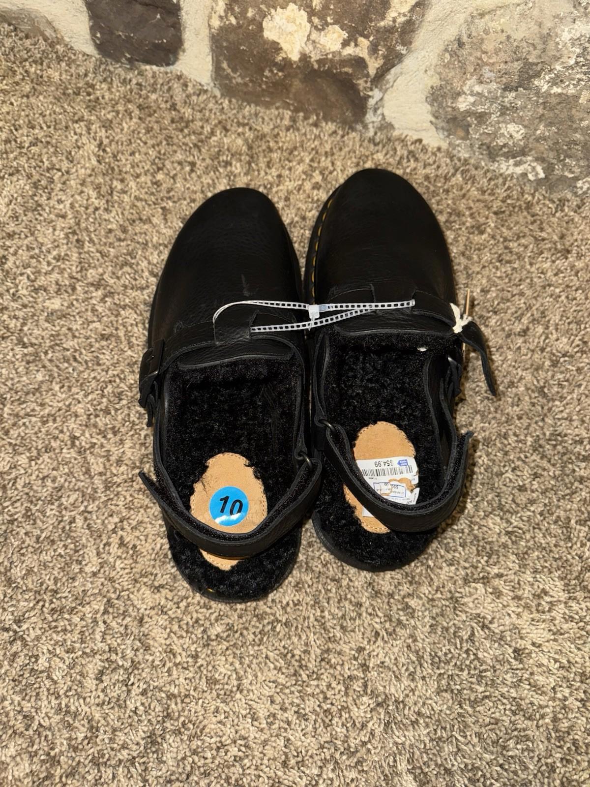 Dr Martens  Jorge II Ambassador Black Faux Fur Sling Back Mules M10/ W11