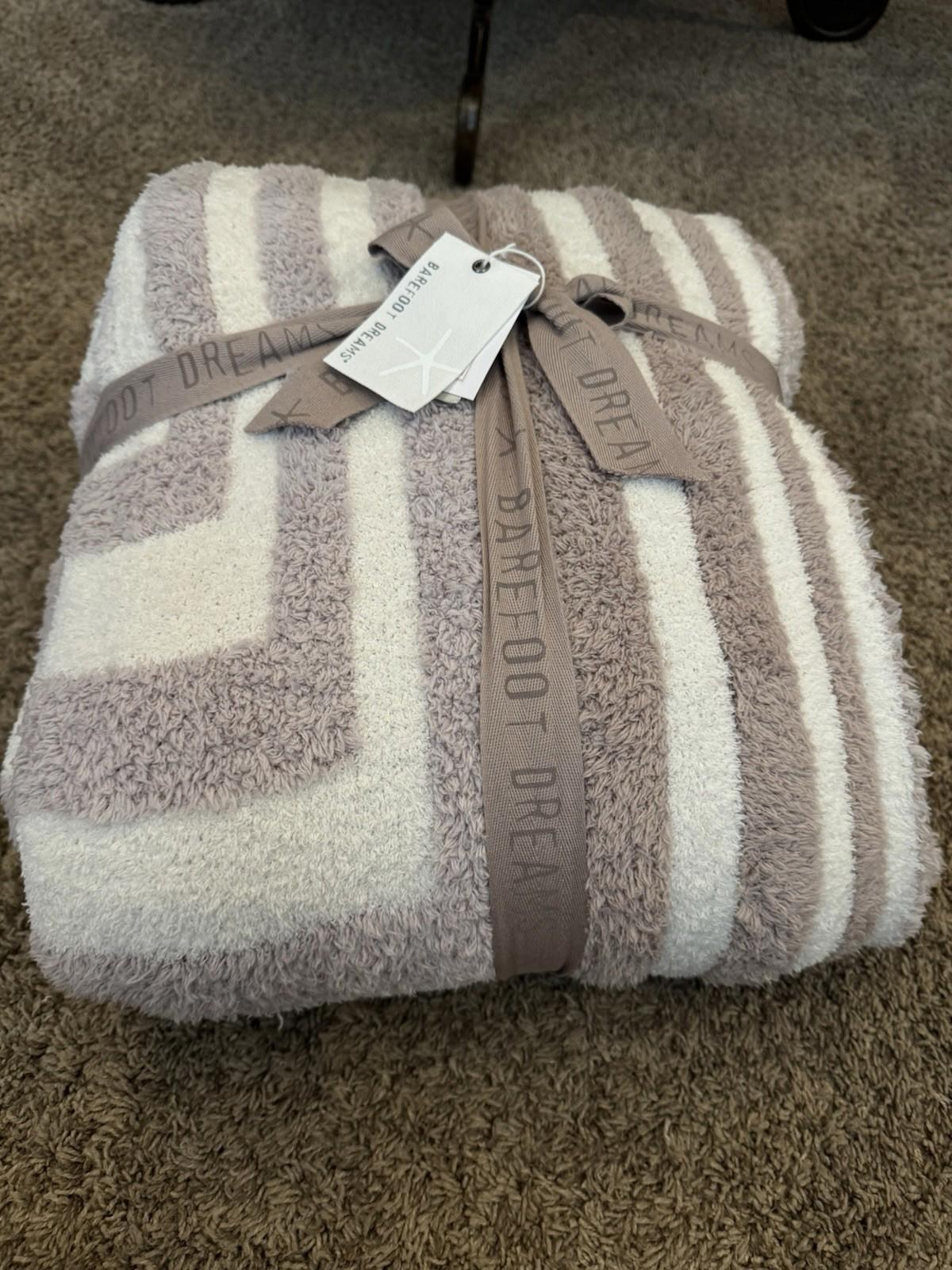 NEW $198 BAREFOOT DREAMS CozyChic Throw Blanket Prismatic 54” X 72” NWT