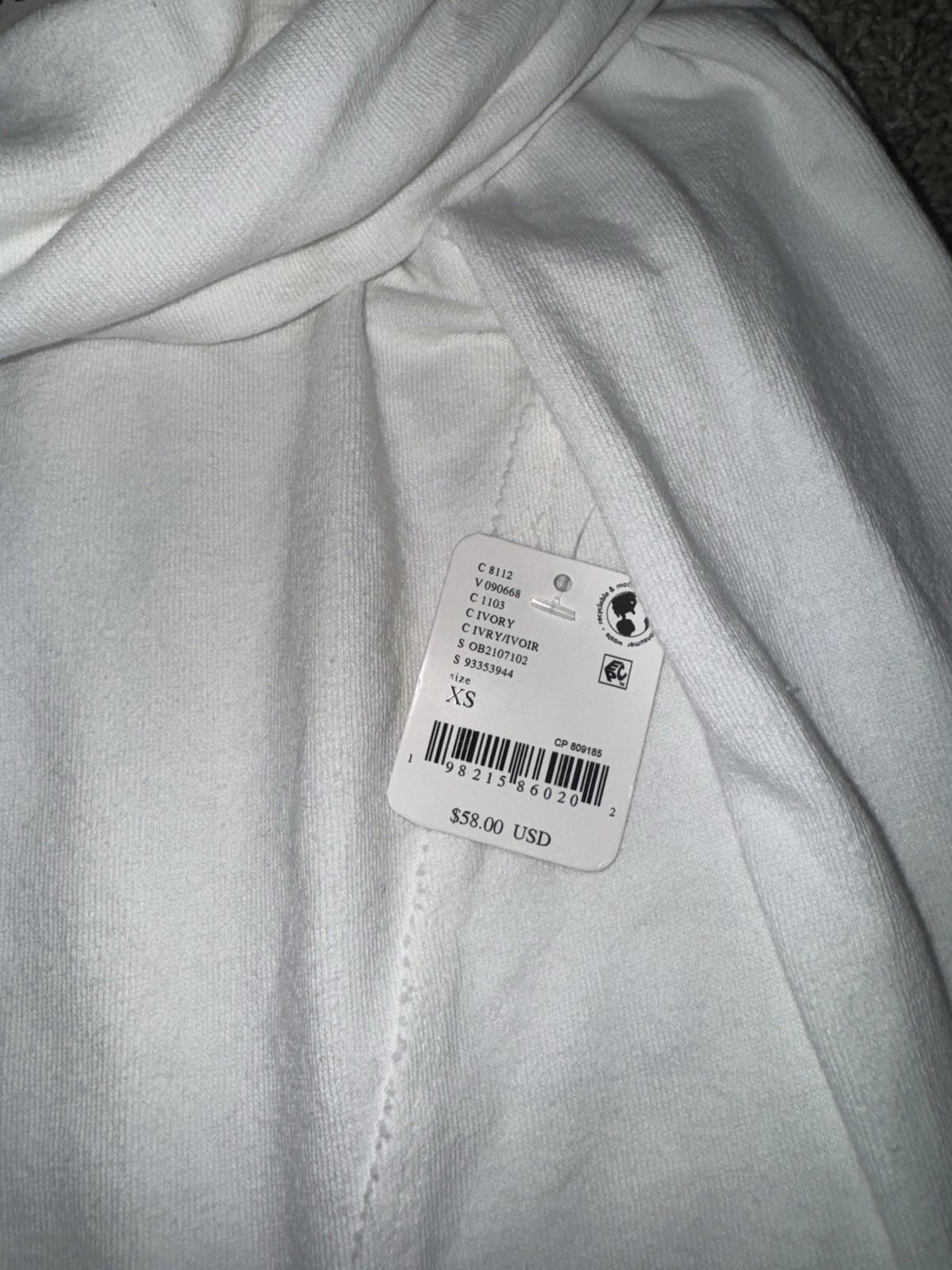 NWT Free People We The Free Iris Off Shoulder Long Sleeve Layer Top Ivory $58 XS