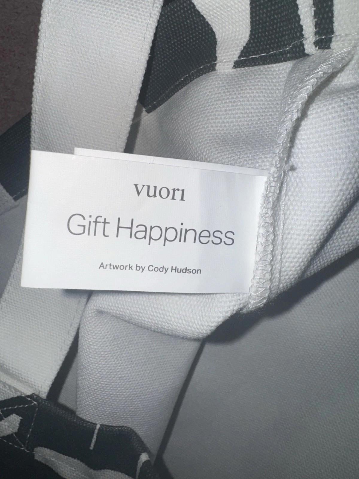 Vuori Canvas Printed Tote Extra Large 24x15 Green/White Double Handles New