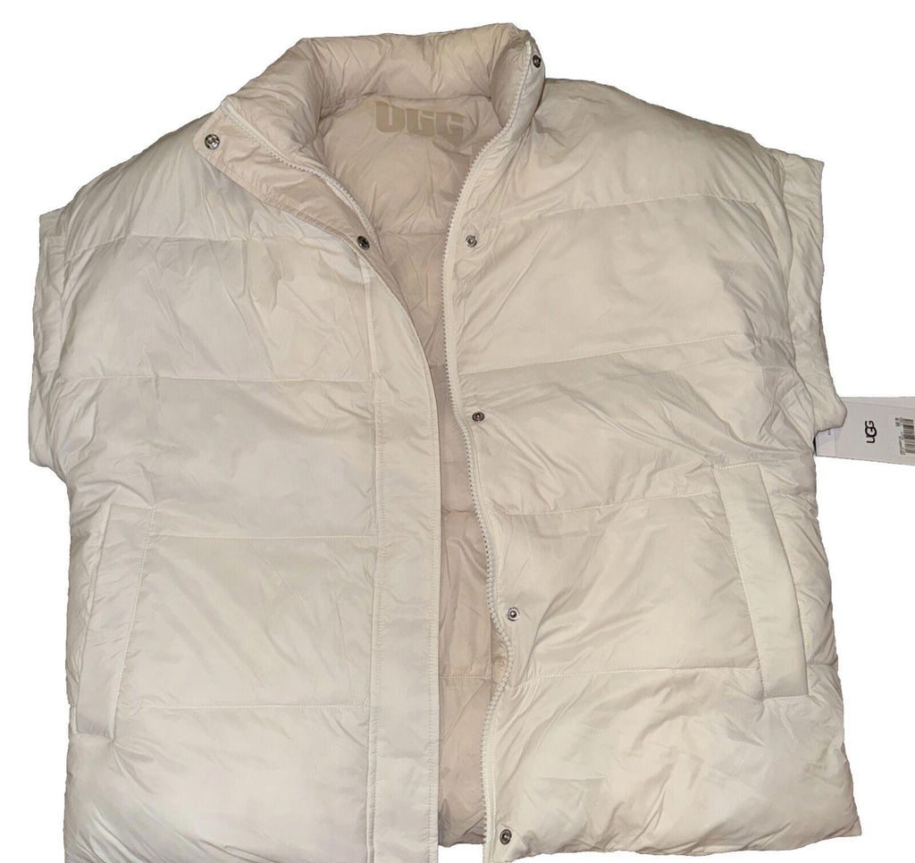 UGG Womens Sydnee Reversible Puffer Vest White/Cream Size-L