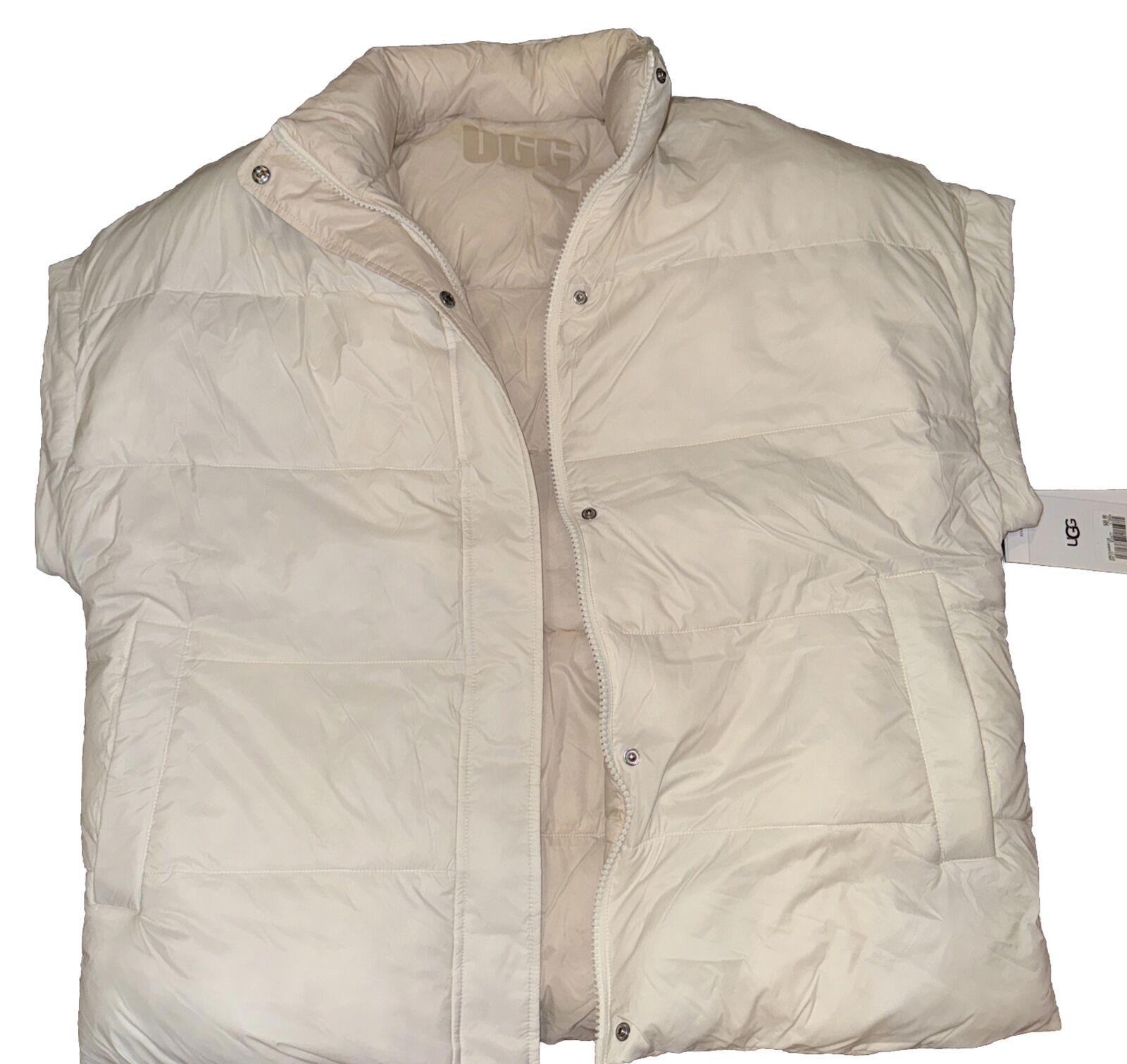 UGG Womens Sydnee Reversible Puffer Vest White/Cream Size-L