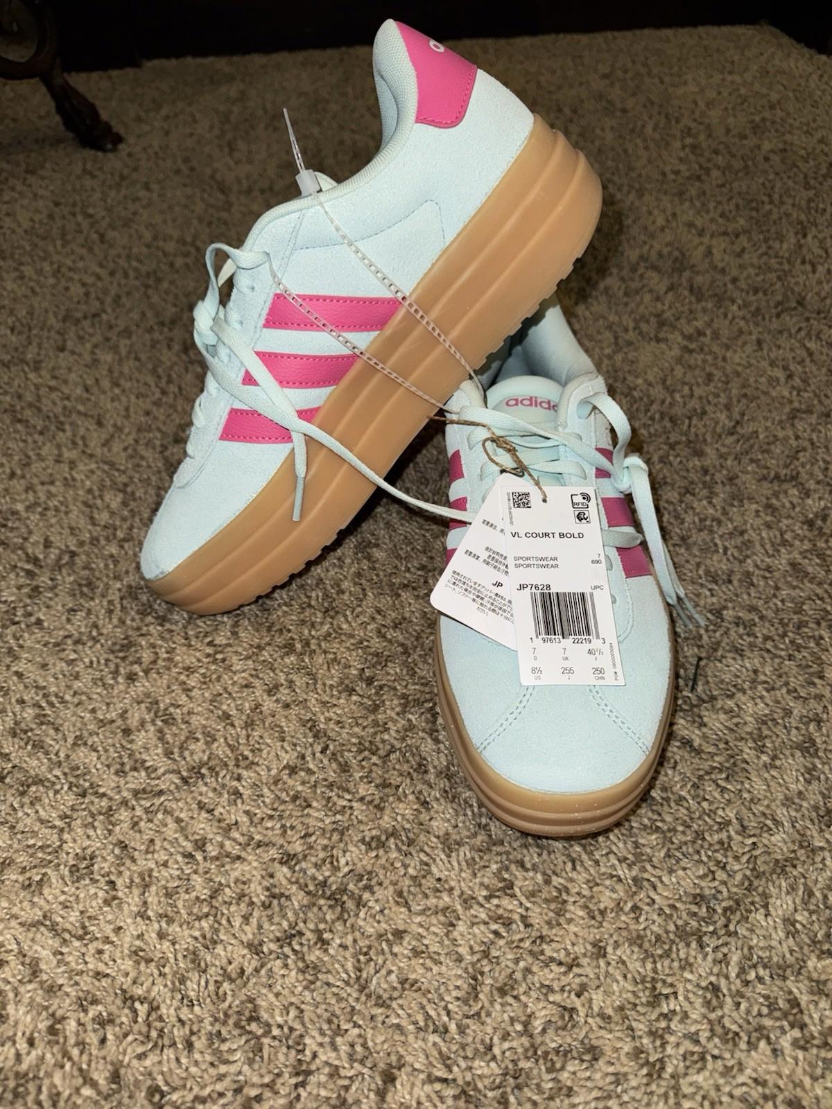 Adidas VL Court Bold Women's Athletic Shoe Sneakers Trainers Mint / Pink / Gum