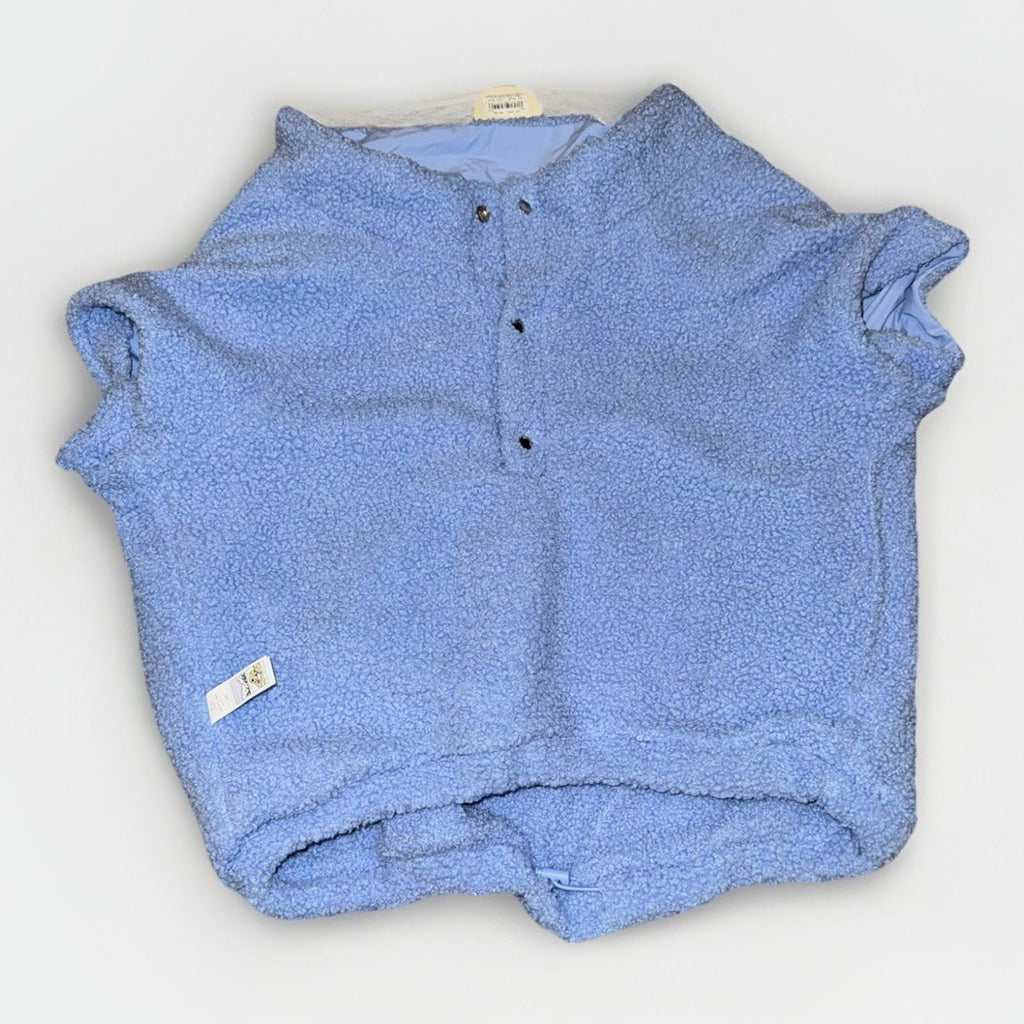 NEW! OFFLINE By Aerie Fluff Love Zip Jacket in Eyelet Blue Large NWT