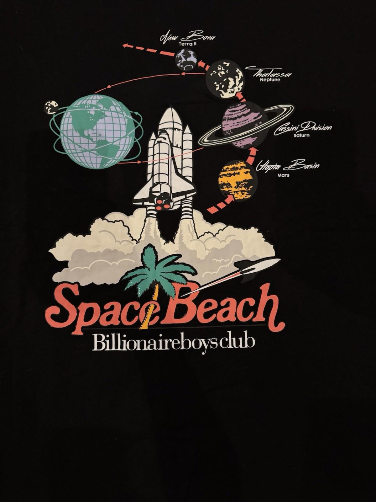 NEW! Billionaire boys club Space beach SS Black Tee XL NWT