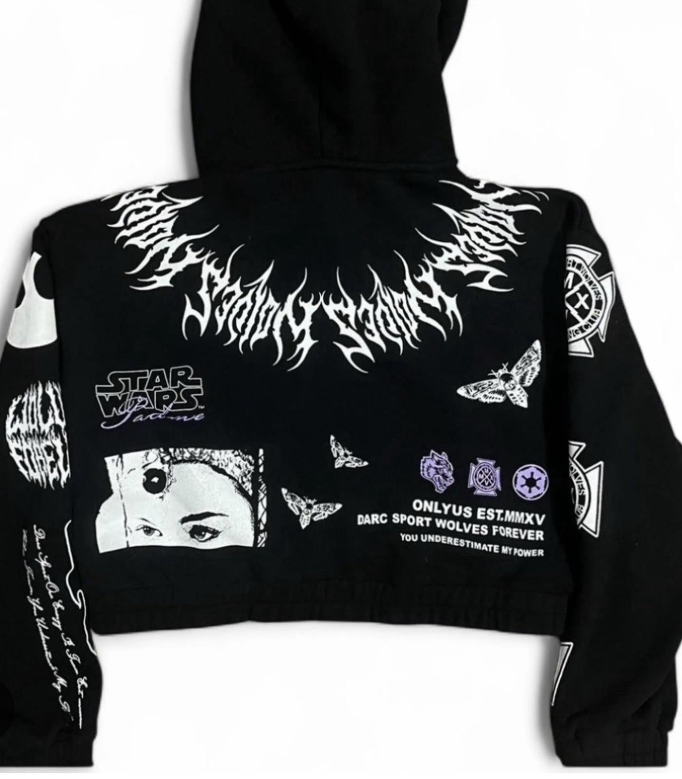 NEW Darc Sport Power of the Dark Side Padme Chambers Cropped Zip Up hoodie MED