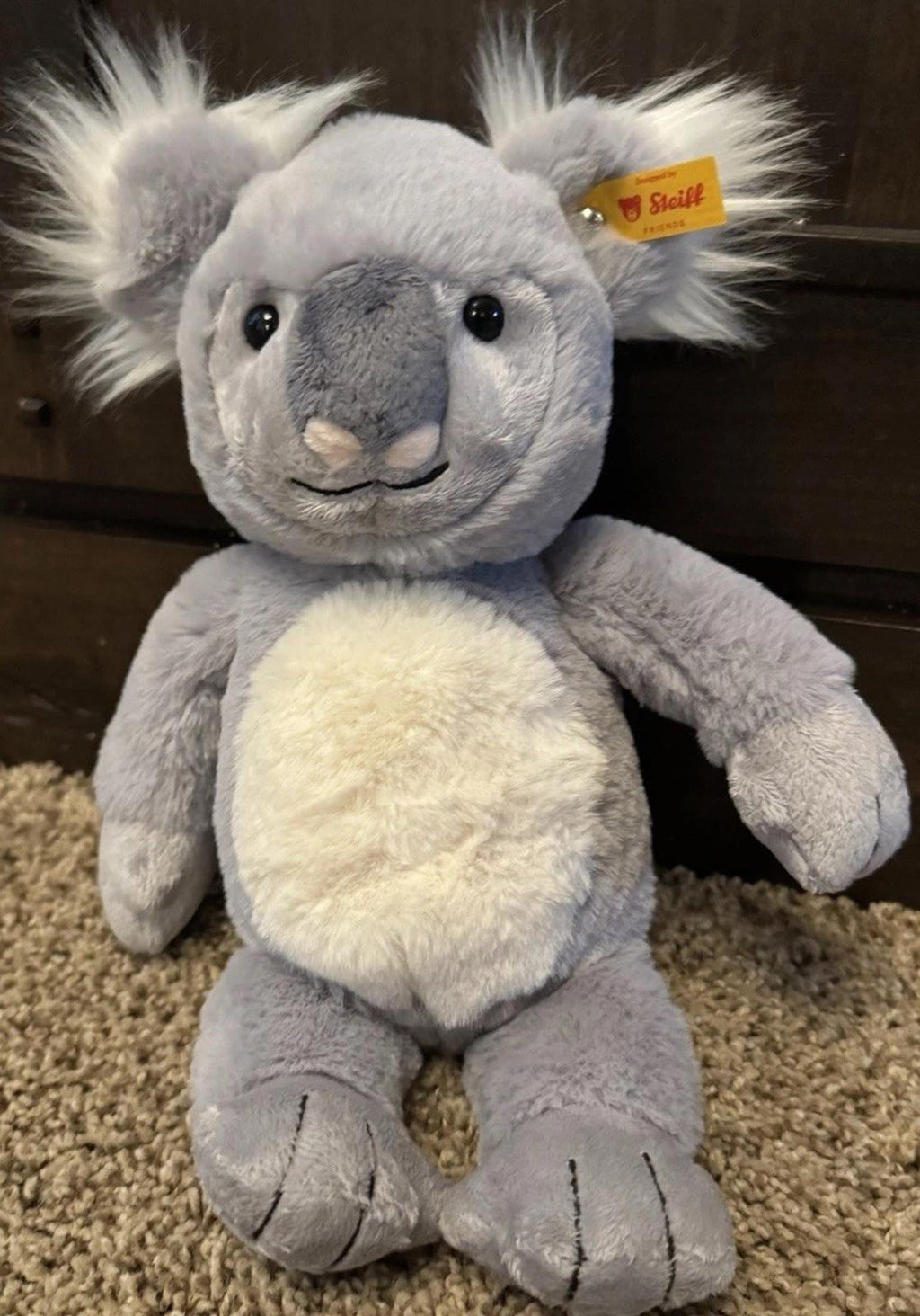 Steiff Soft Cuddly Friends Nils Koala Bear Plush 11” Gray Stuffed Animal 067587