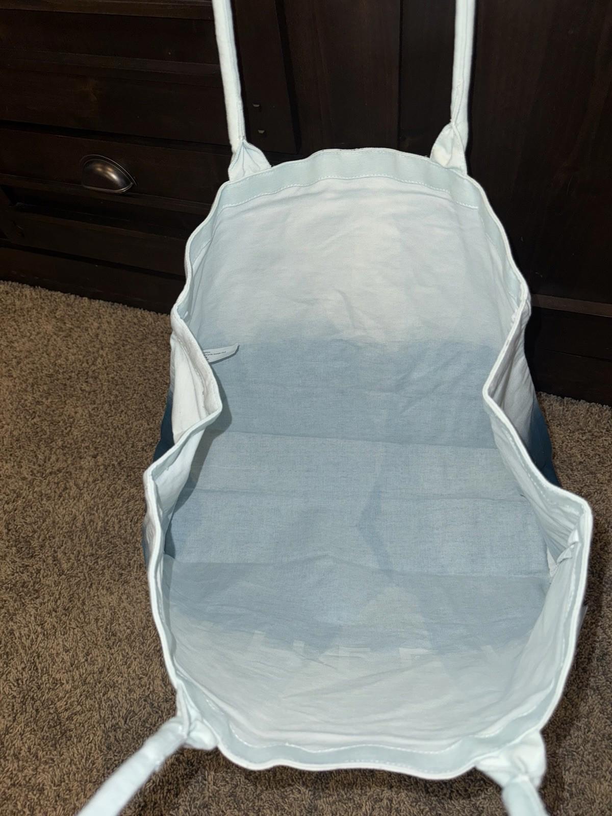 2024 Athleta Canvas Gym Bag Beach Shopping Tote Blue White Ombre XLarge Unused