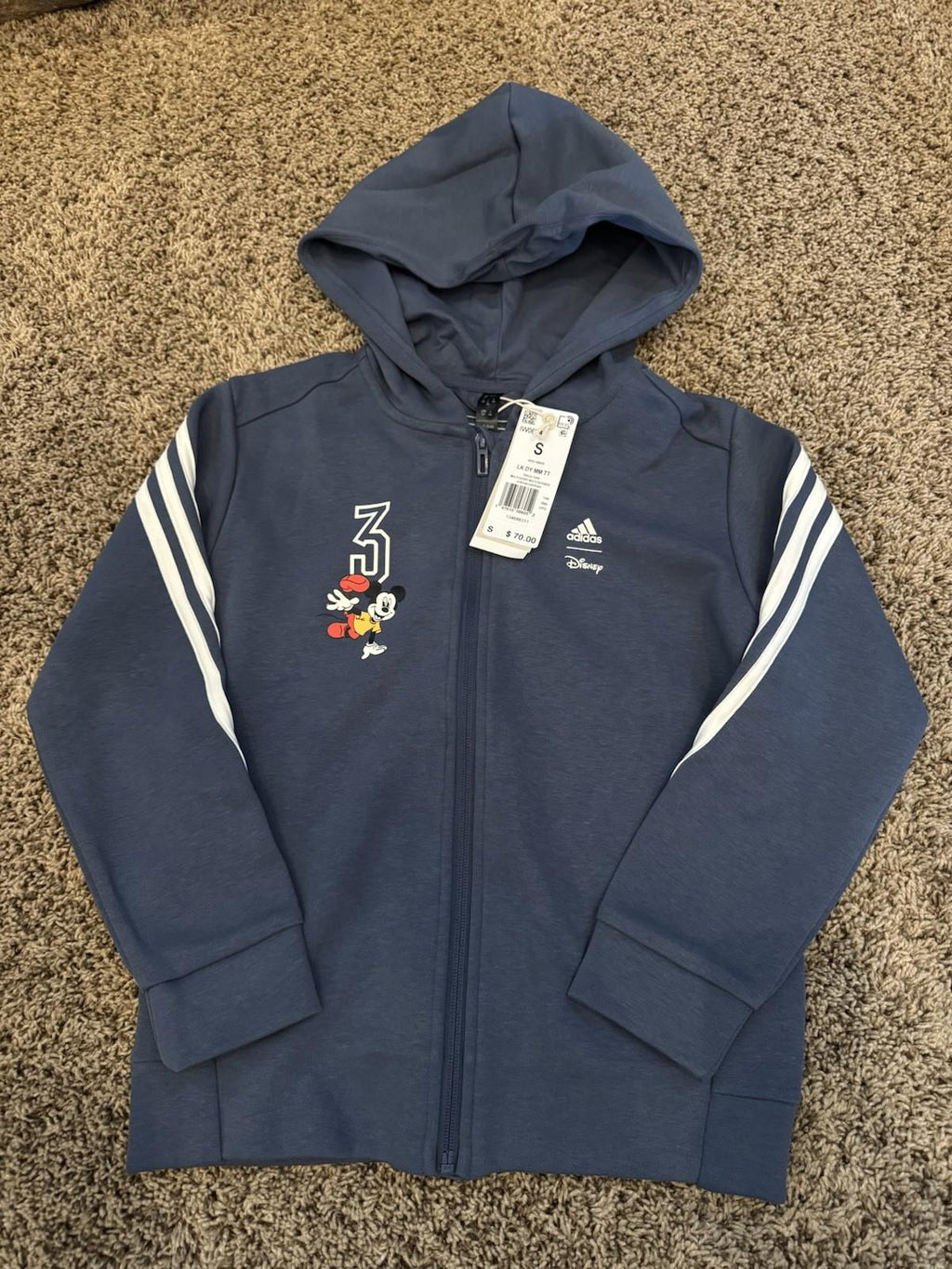 NEW! adidas kids ADIDAS DISNEY MICKEY MOUSE Zip-up Jacket HOODIE NWT