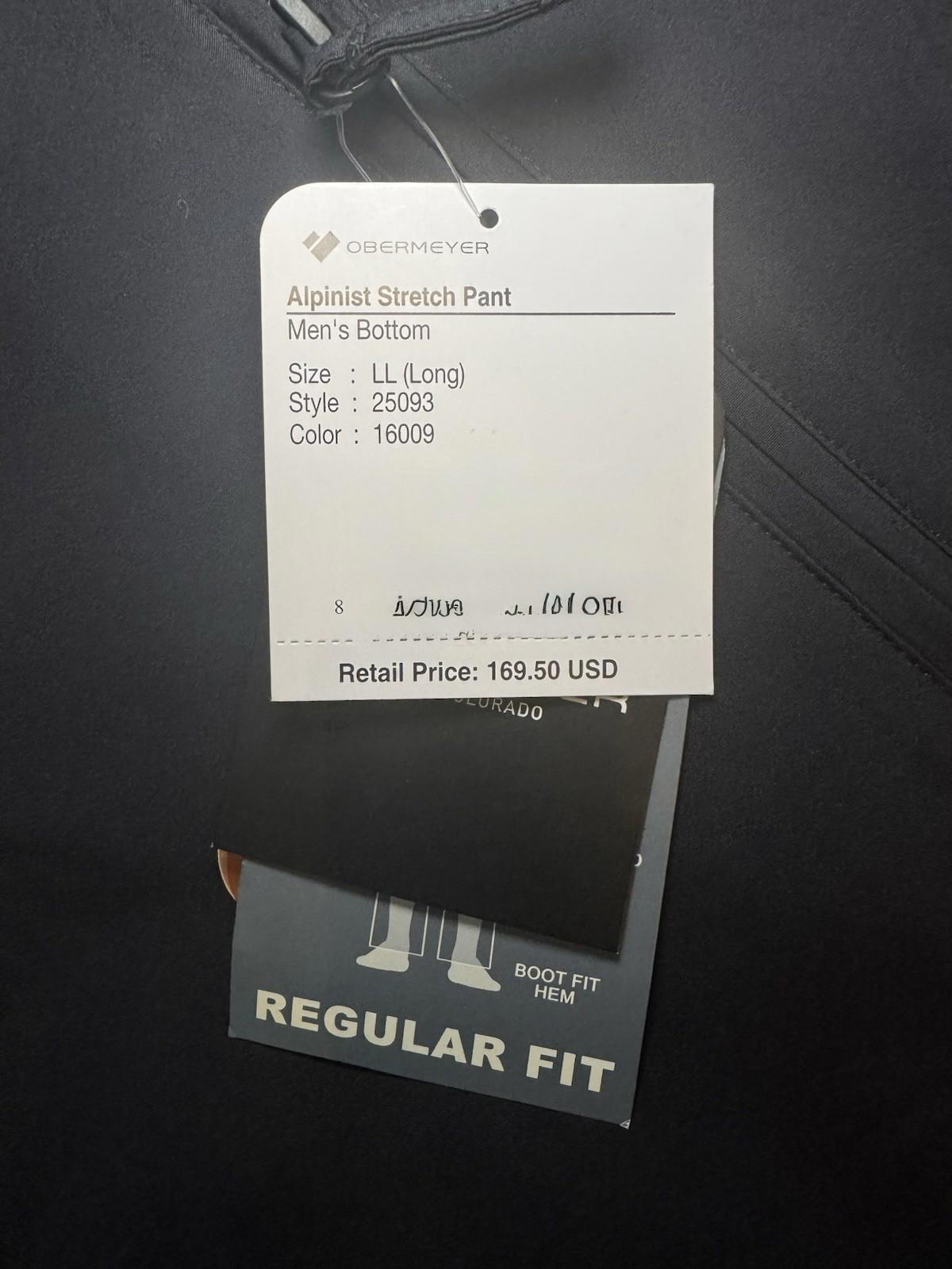 Obermeyer Mens Sz LG Long Alpinist Stretch Insulated Pants Black NEW