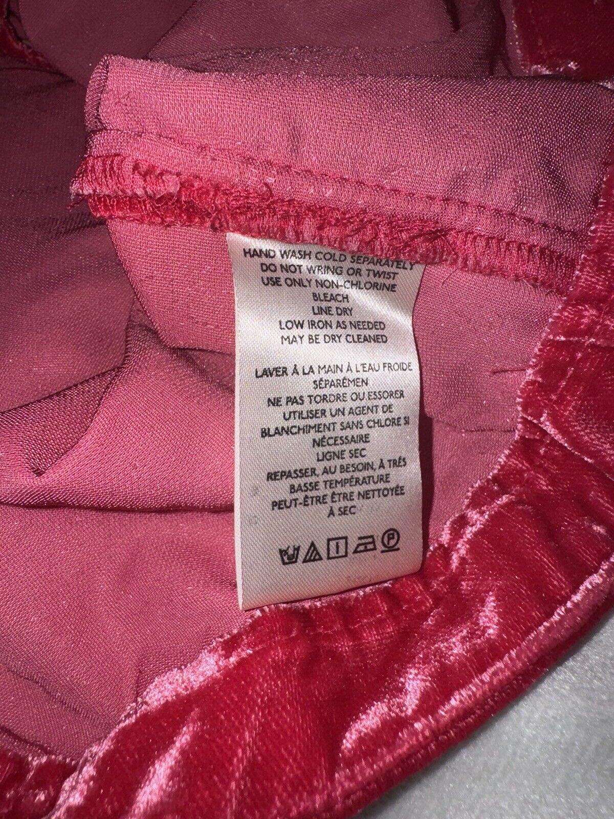 Free People sz 10 Annalise Low Rise Velvet Skirt Hot Pink