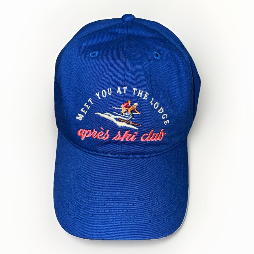 Anthropologie Apres Ski Club Baseball Cap Embroidered Royal blue NEW