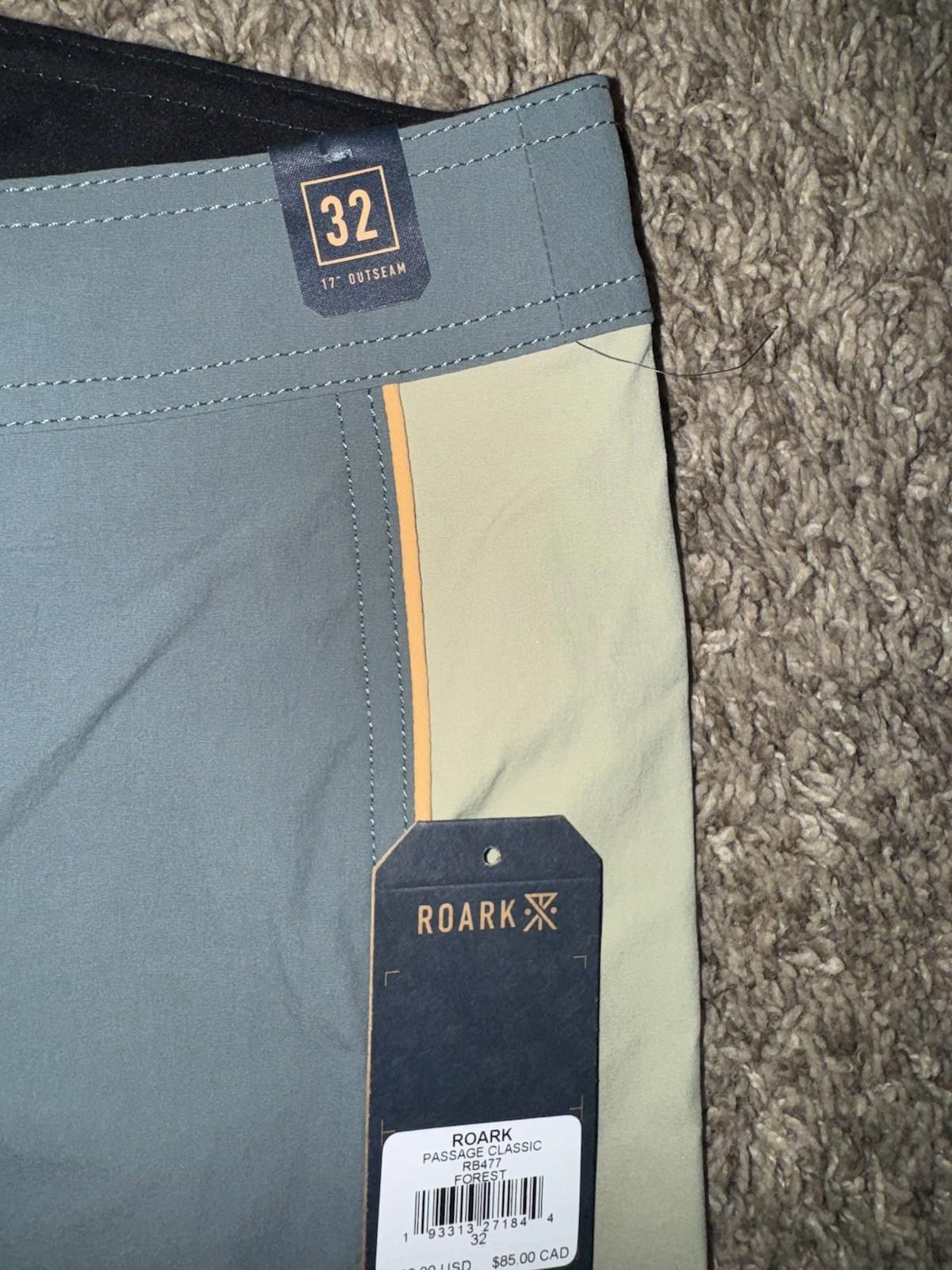 NEW! Roark Passage 17” Boardshorts Forest Mens Size 32 NWT $69 MSRP