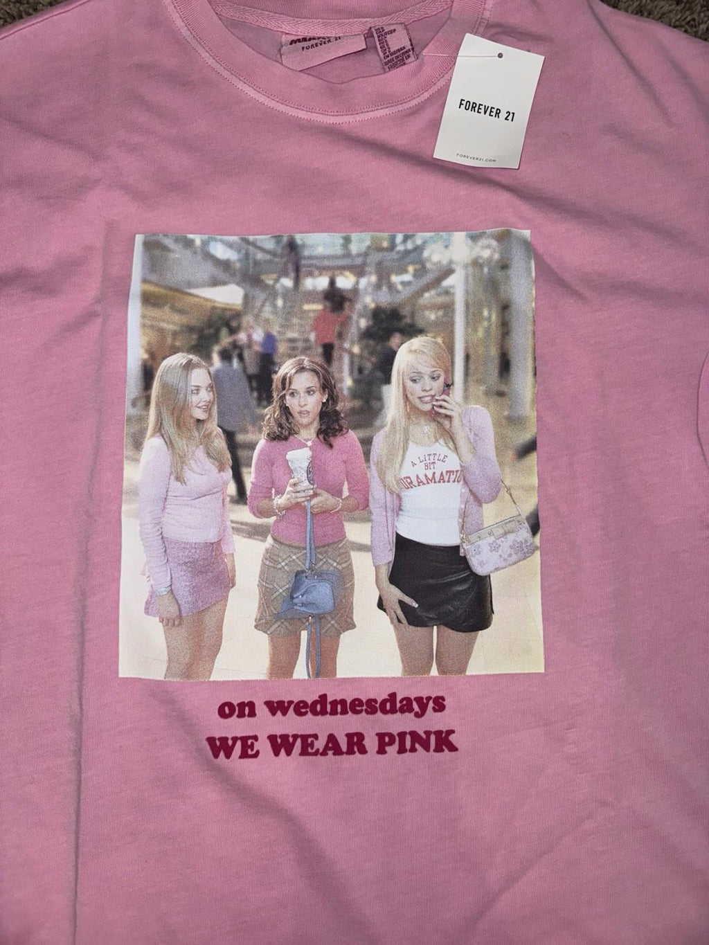 NEW! Mean Girls Shirt Adult SM On Wednesdays We Wear Pink W/ Burn Book NWT