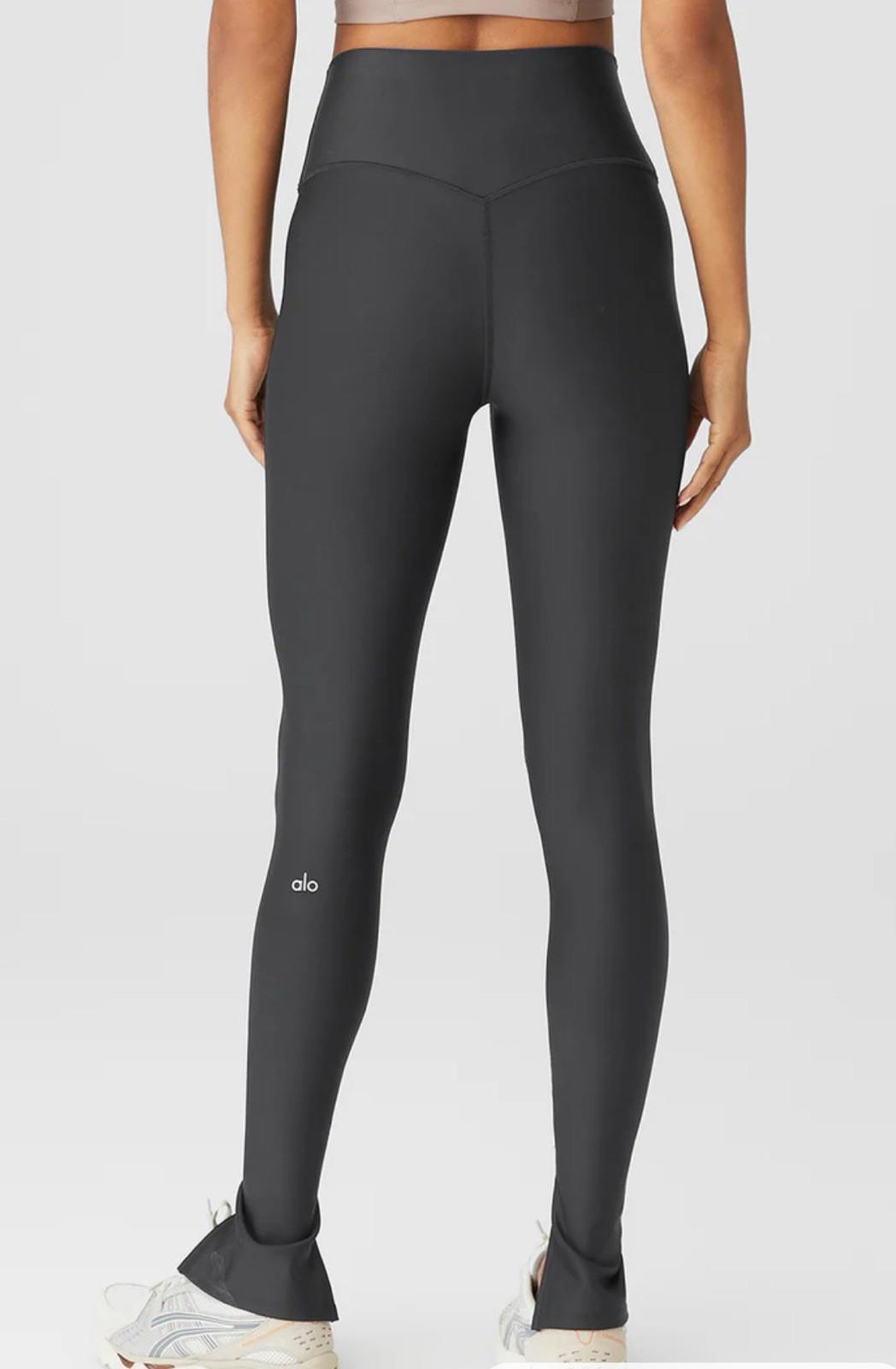Alo Pants Anthracite Gray Size XXS Airlift High-Waist Elongated Flared-Fit NEW