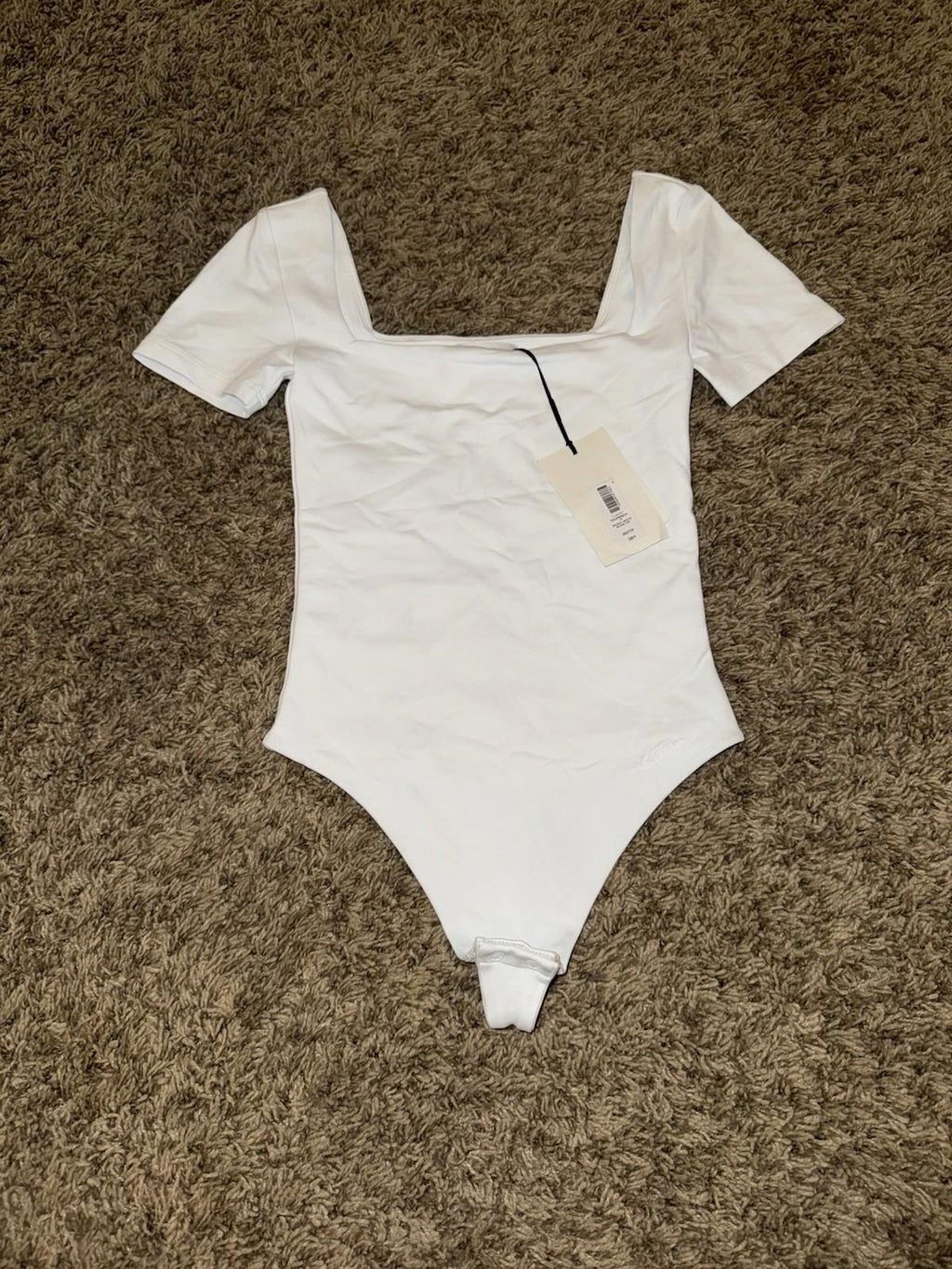 Aritzia - Original Contour Squareneck Bodysuit XS Bright White NWT