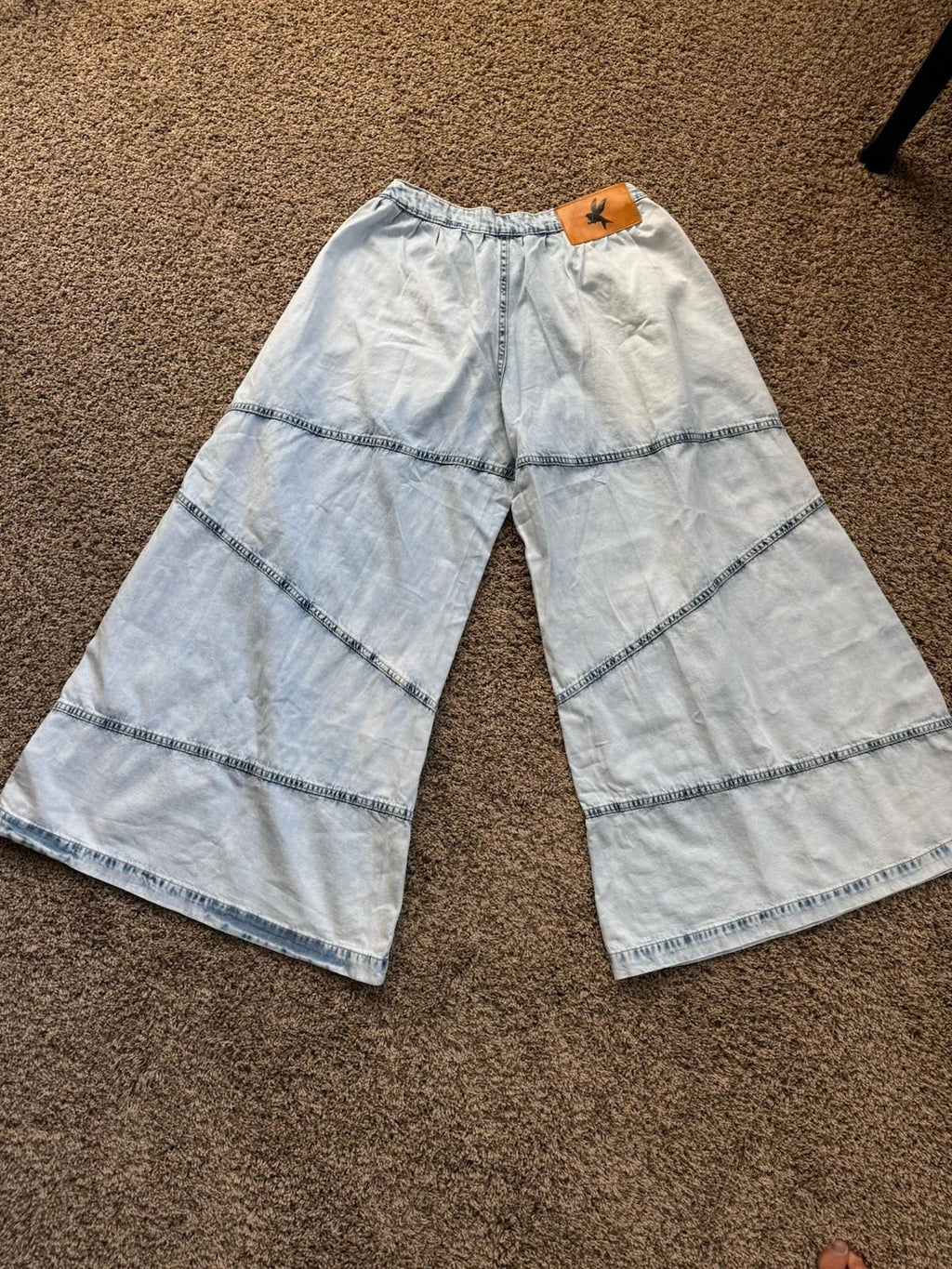 NEW Free People X OneTeaspoon Daddio Wide-Leg Jean In Depeche Blue Sz 26 Ret$198