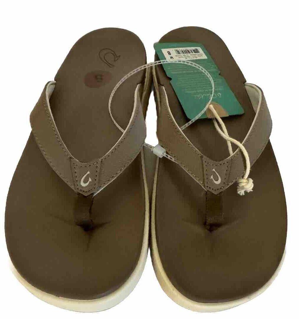 OluKai Nu‘a Pi‘o Woman's Sandal Warm Taupe Size 8
