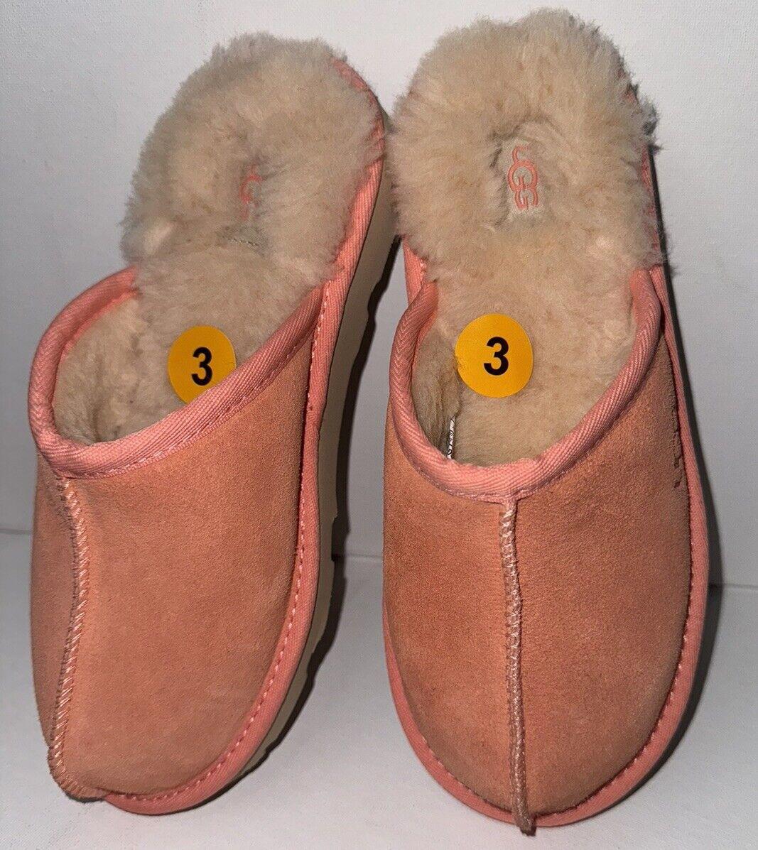 New UGG Little Kids Keegan Slide Slipper Peach sz 3