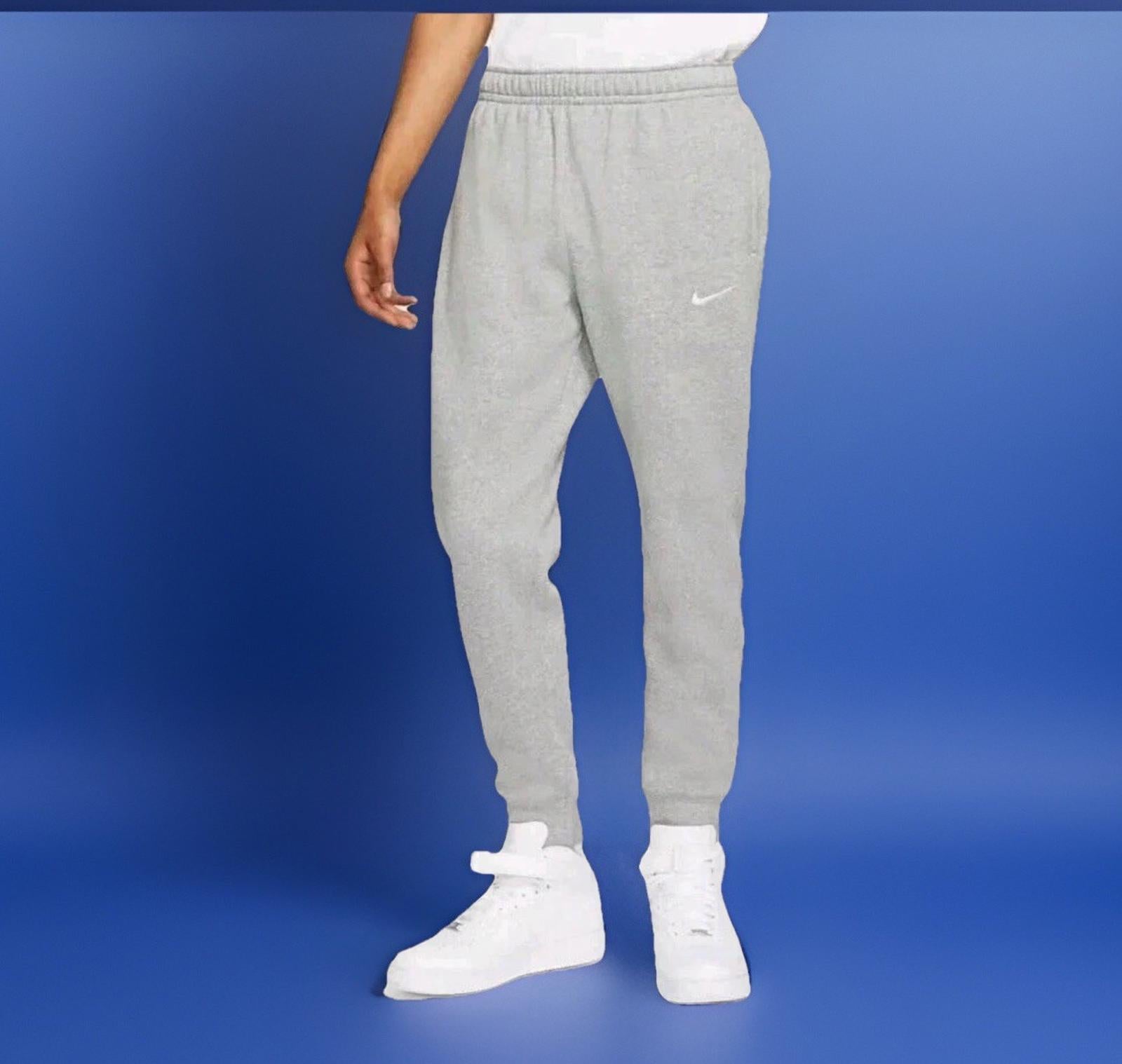 NIKE FLEECE PANTS MENS SZ L GRAY STANDARD FIT TAPER 716830-063 NWT BELOW RETAIL