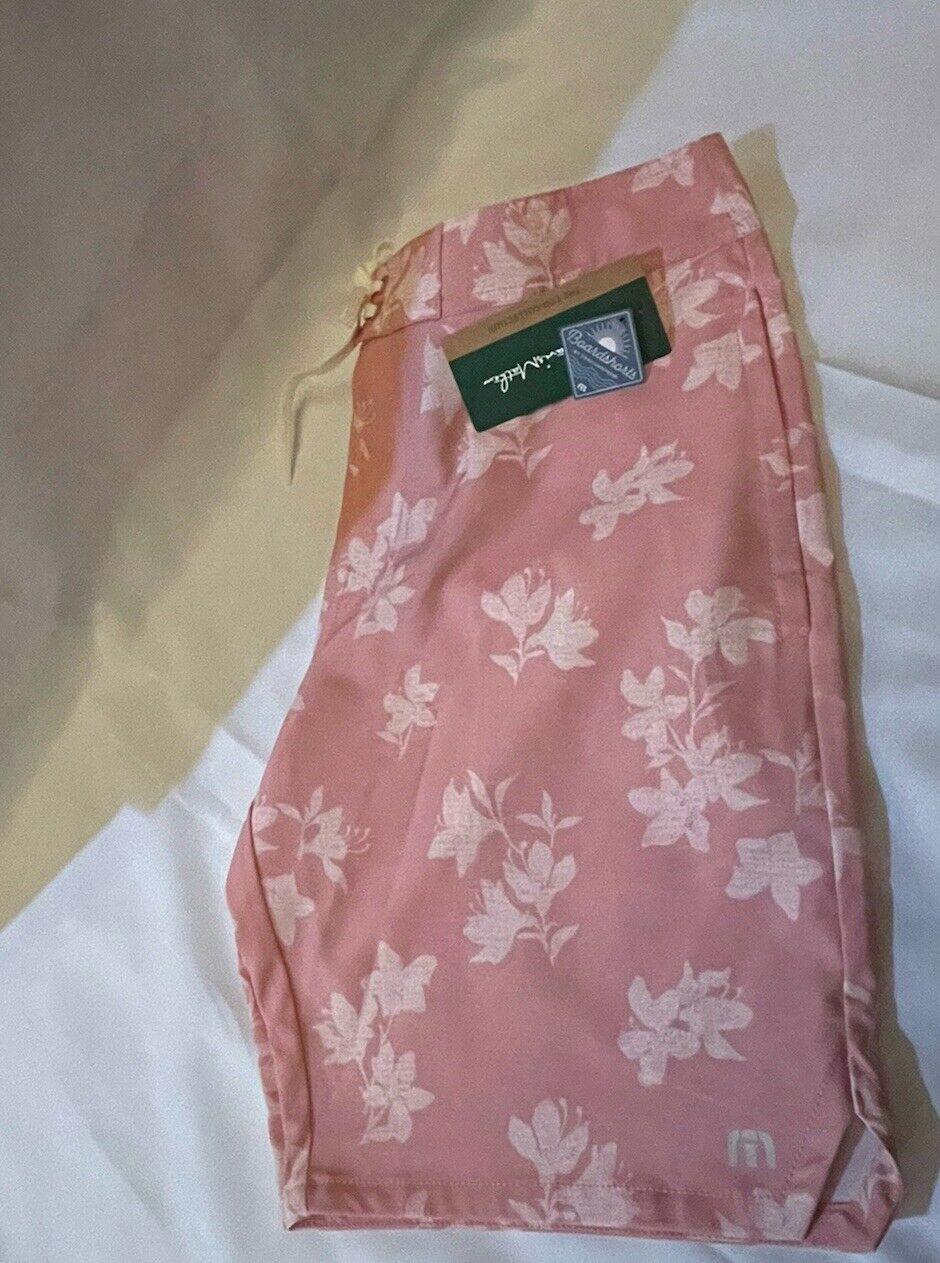 Travis Mathew Board Short 32 Pink NWT Swim Travel Vacation