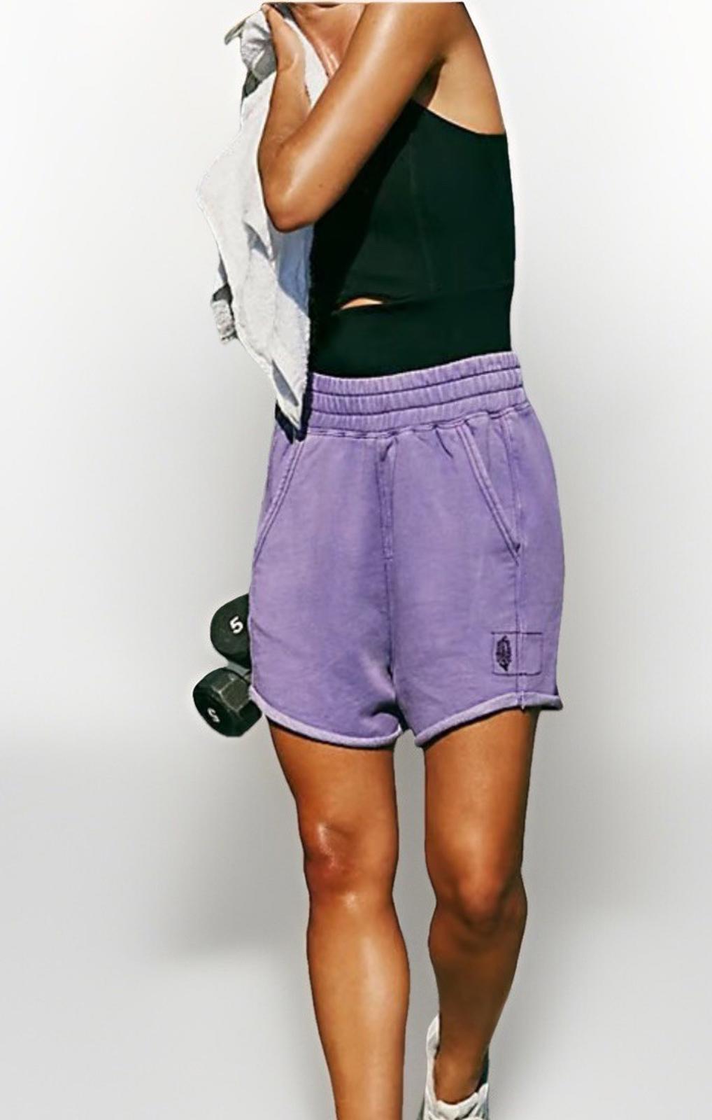 Free People / FP Movement All Star Solid Shorts in Washed Super Berry XS NWOT