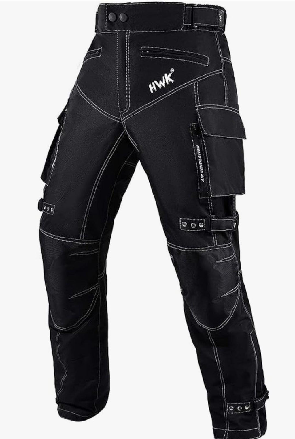HWK Motorcycle Pants for Men & Women with Cordura Fabric, 3XL - Black- NEW!