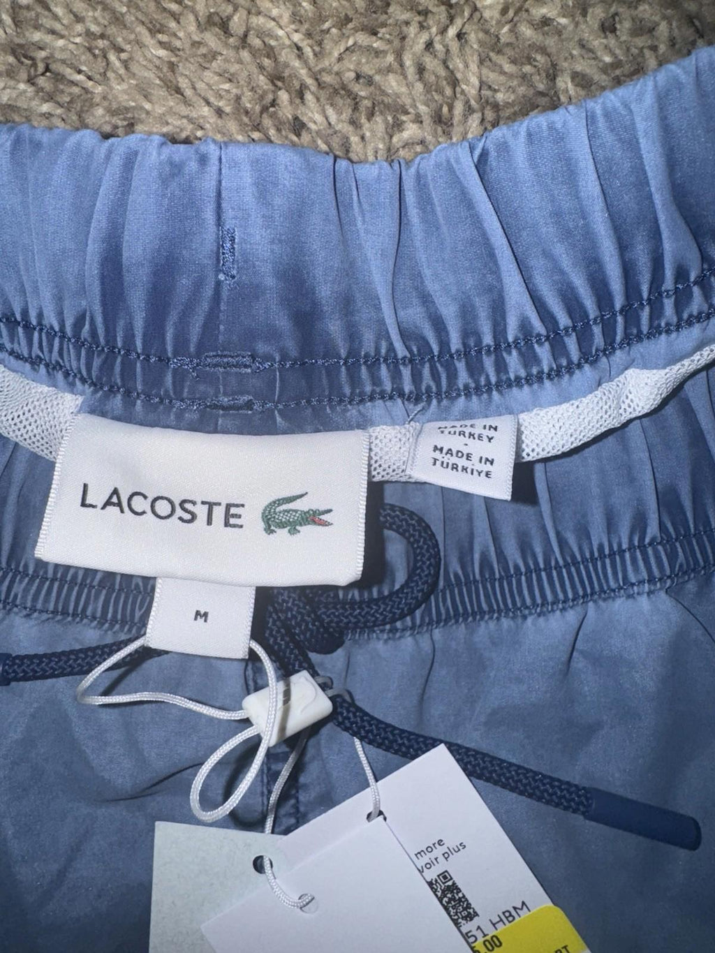 NEW! Medium Lacoste Men's Washed Effect Swim Trunks NWT