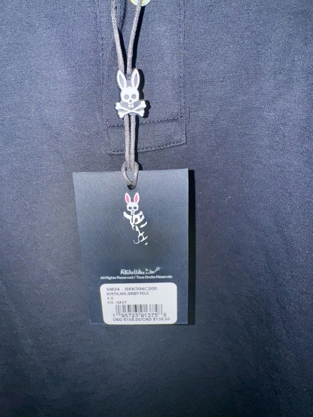 NWT Psycho Bunny North lake Jersey Polo Shirt Navy blue NEW SZ 4