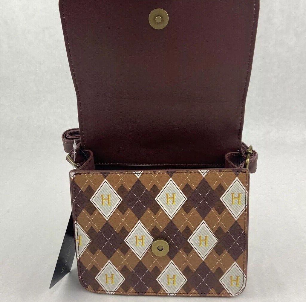 Harry Potter Bag Purse Hogwarts Crest Argyle Faux Leather