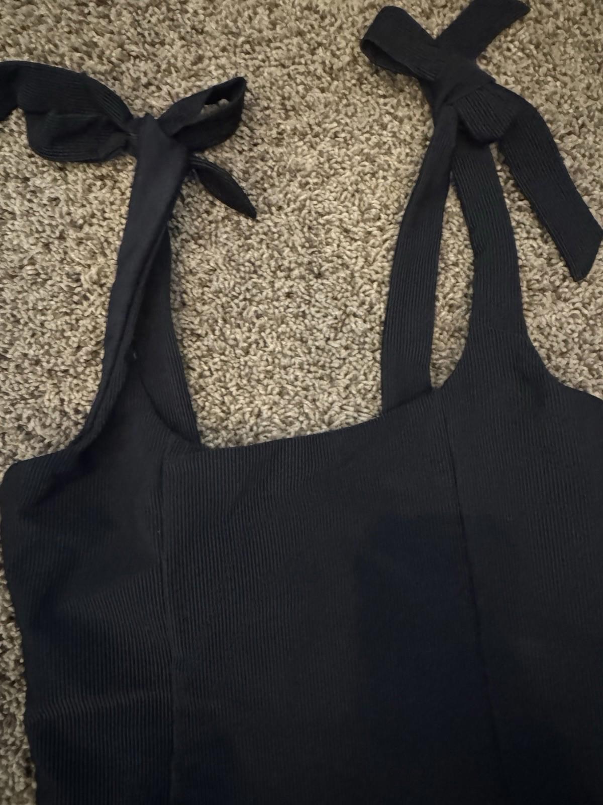 NWT Beach Riot Medium Black Ribbed Sydney Wide Straps One Piece Swimsuit USA NEW