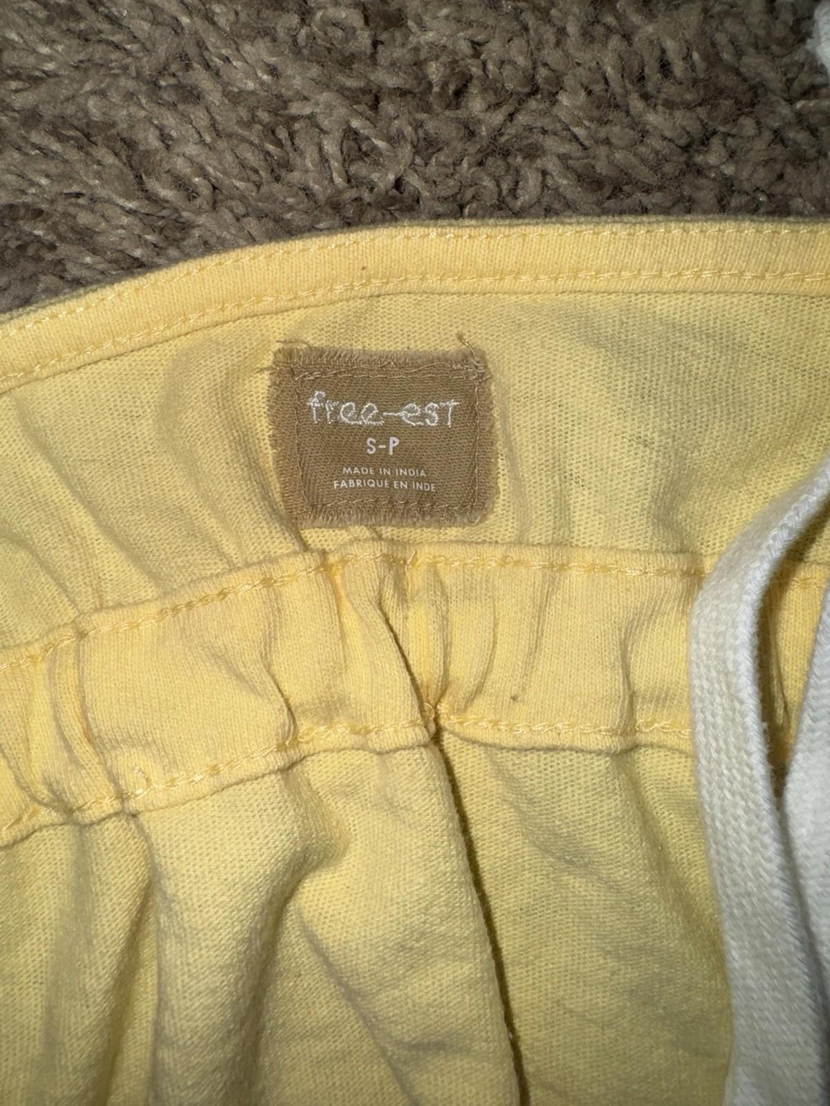 New Free People Free-est Allegra Set  YELLOW banana cream Vacay Sz Small