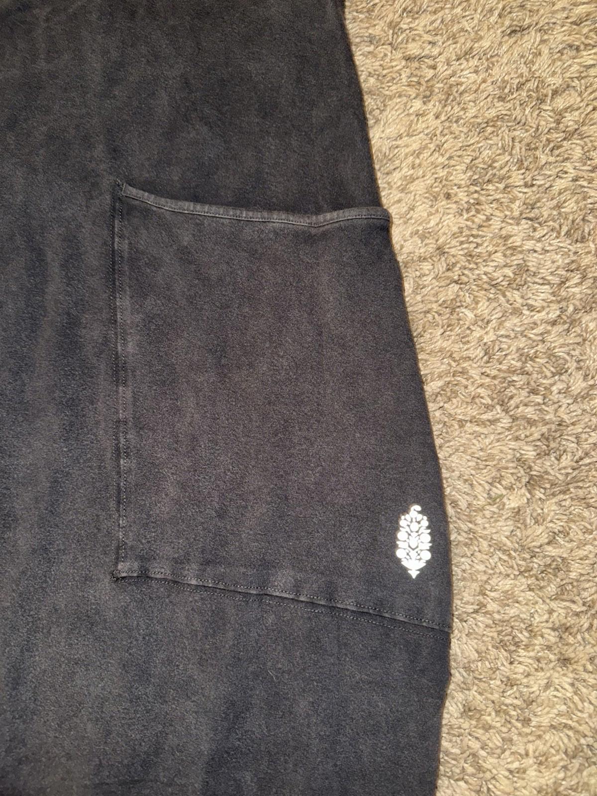 NEW Free People Movement Med. Oversized Hot Shot Romper Washed Black Yoga Active