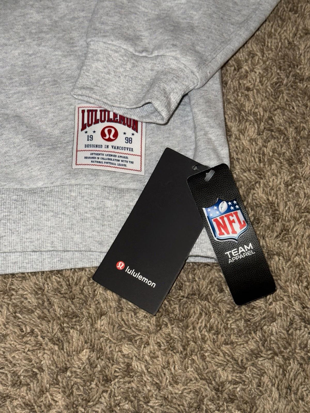 NWT RARE Lululemon Gray LA Rams Steady State Pullover Hoodie Mens MED