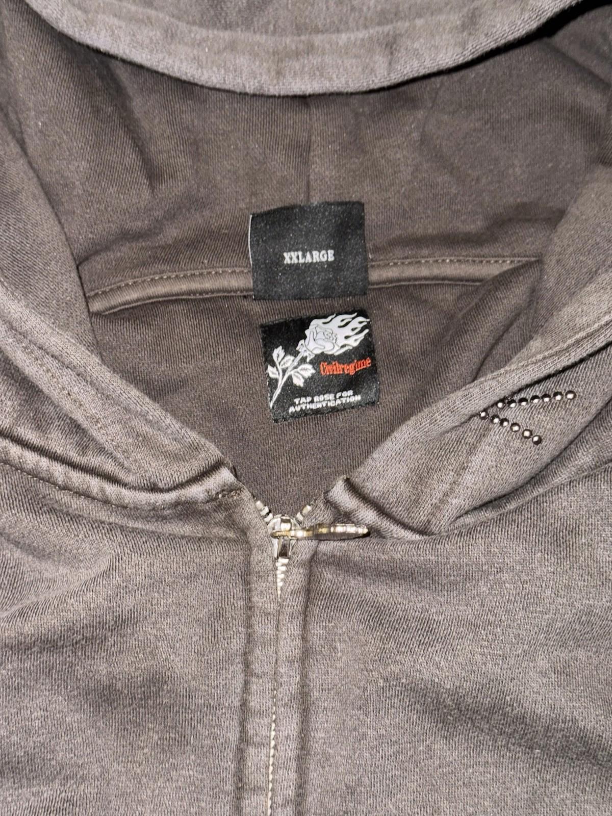 CIVIL REGIME CONCRETE SIN ZIP UP HOODIE IN SUN WASH BLACK (XXL)
