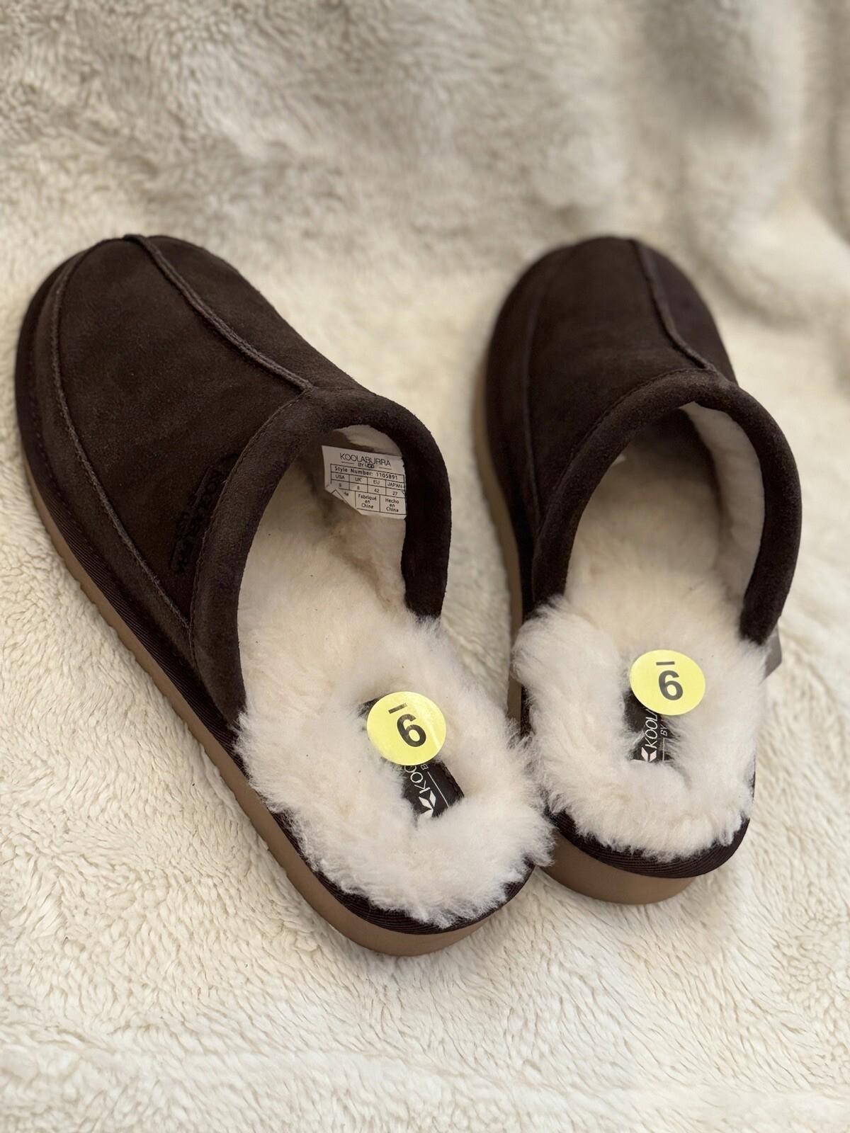 Koolaburra by Ugg Slippers Mens 9 Bordon Moccasin Dark Brown Suede 1105891 NEW